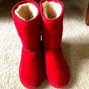 Bear paw women boots Candy apple red size 8 nice